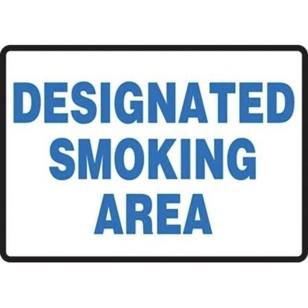 Accuform Designated Smoking Area, Adhesive Dura-Poly, 7 in x 10 in, Adhesive MSMG522XV